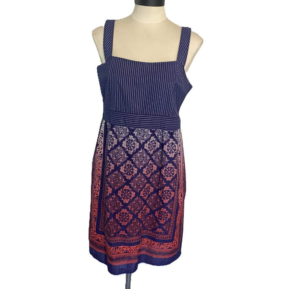 COLUMBIA Blue w/ Pink Ombre Floral Sundress sz M